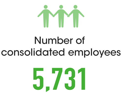 Number of consolidated employees 5,799